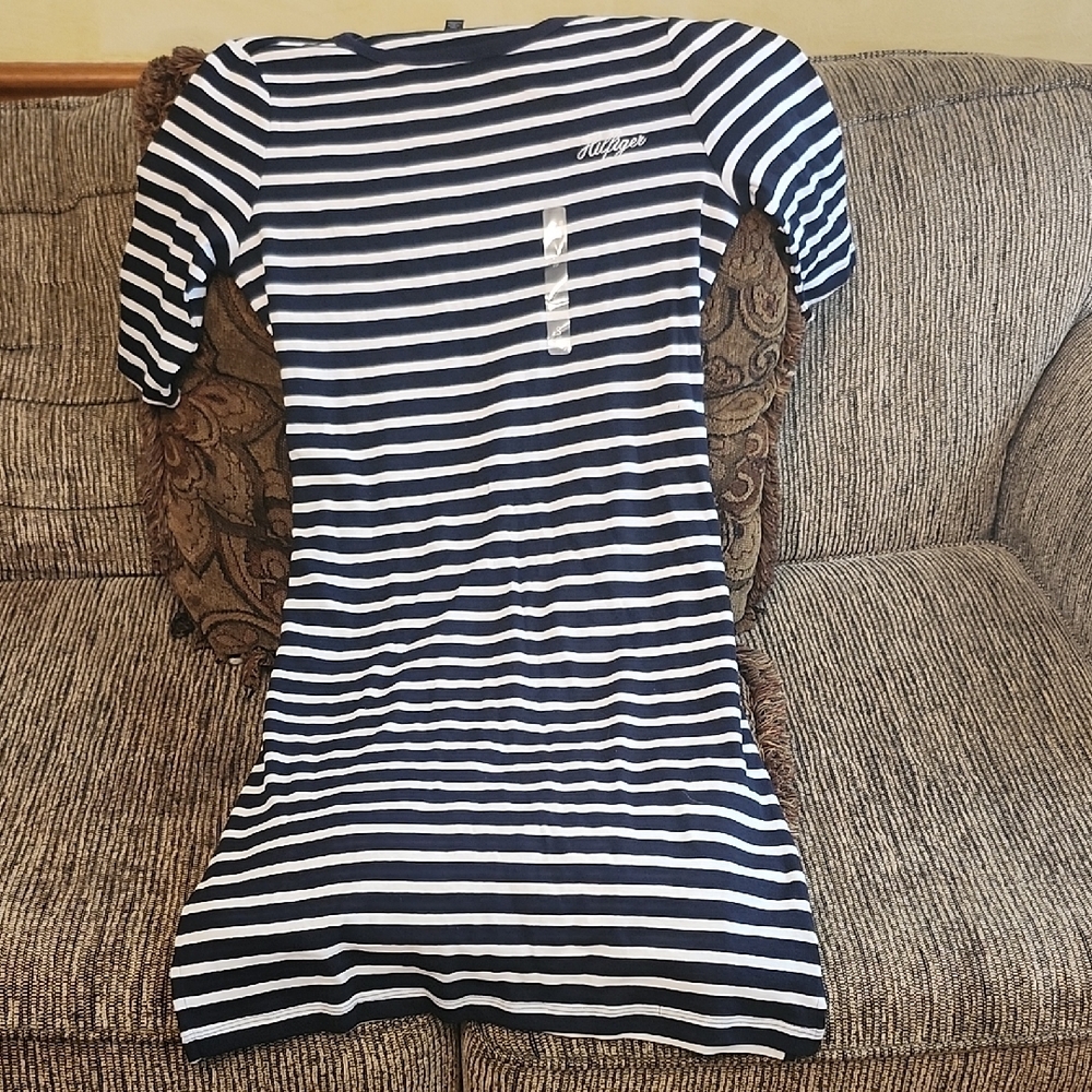 Tommy Hilfiger Black and White dress with belt.